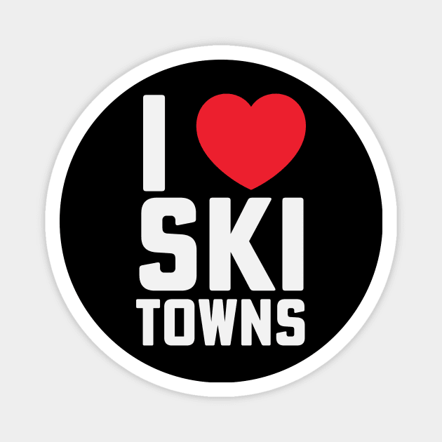 I Heart Ski Towns Park City Lake Placid Jackson Hole Magnet by PodDesignShop